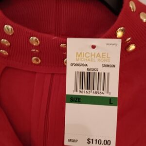 Michael Kors Crimson Studded Sweater